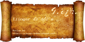 Izinger Ádám névjegykártya