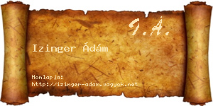 Izinger Ádám névjegykártya